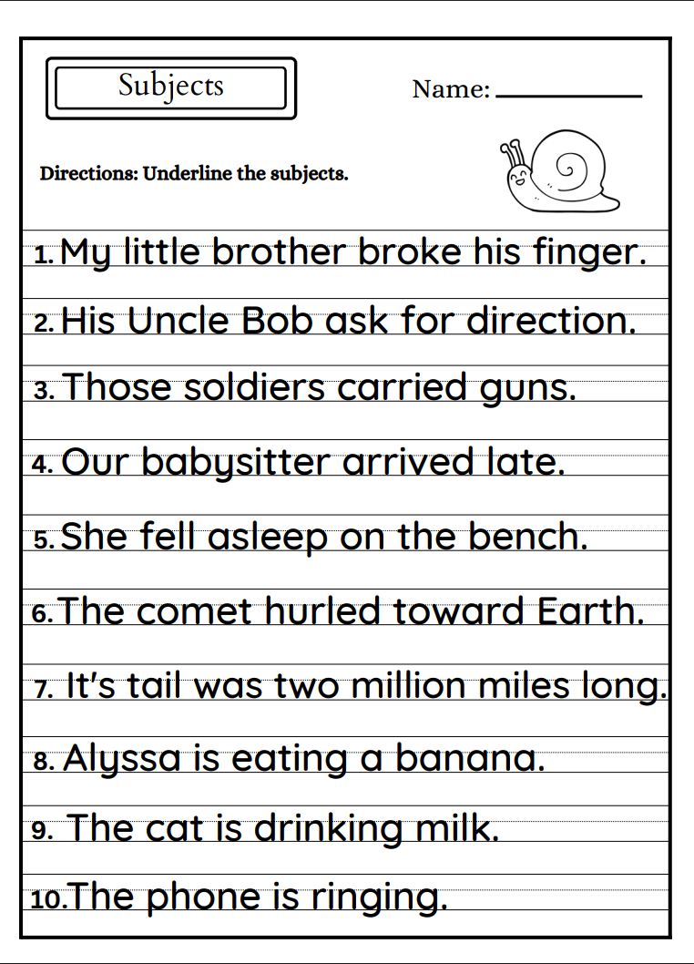 subject & verbs